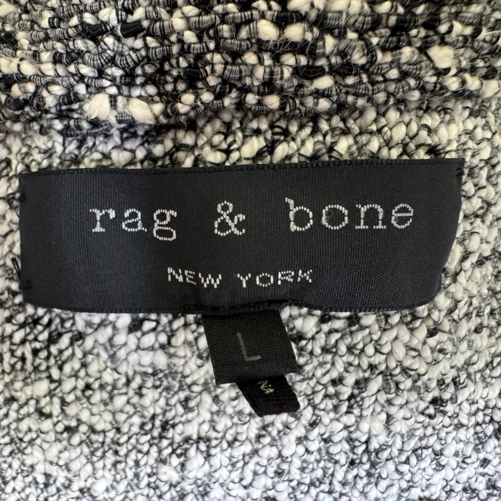 Rag & Bone tweed pattern knitted Moto jacket ; size L - Picture 11 of 13